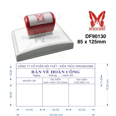 khắc dấu hoàn công liền mực Dura Chop (120x75mm)