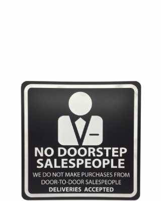 No Doorstep Salespeople Sign (6.6 x 6.6 inch)