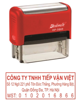 khắc dấu mã số thuế CTY Tiếp Vận