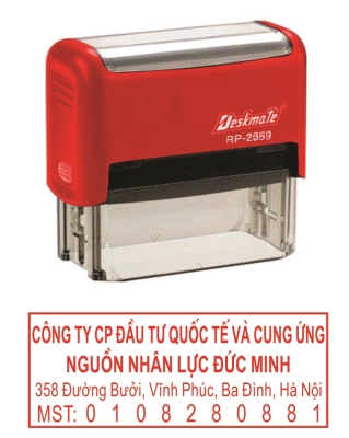 khắc dấu mã số thuế CTY Đức Minh